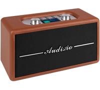 Radio portátil Retro Tune60 DAB+/FM con Bluetooth USB y microSD y control remoto (marrón) - AUDIZIO