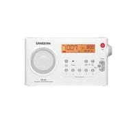 Radio Portátil Sangean PR-D7 - Blanca - Sintonizador Digital AM/FM - 10 Estaciones Programables - Búsqueda Automática