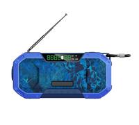 Radio portátil solar de emergencia de 5000 mAh para exteriores, ideal para acampar y sobrevivir, con AM/FM, NOAA, linterna y batería externa.