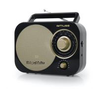 Radio portátil vintage M-055 RB (Negro-Oro) - MUSE