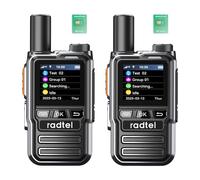 Radio Radtel P8 PoC (Push-to-Talk Over Cellular), Walkie-talkies portátiles de Alcance Ilimitado a Nivel Nacional, radios bidireccionales Recargables con Linterna (Paquete de 2 con 2 Tarjetas SIM)