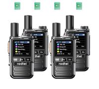 Radio Radtel P8 PoC (Push-to-Talk por Celular), walkie-talkies portátiles de Alcance Ilimitado a Nivel Nacional, radios bidireccionales Recargables con Linterna (Paquete de 4 con 4 SIM)