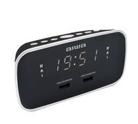 Aiwa Radio Reloj Despertador CRU-19BK Digital Radio FM 2xUSB Negro