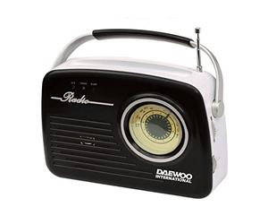Radio Retro Daewoo Drp-130 Analogica Am/FM- USB- SD para Mp3- Negra