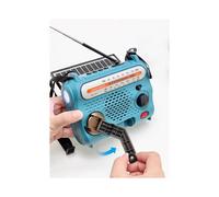 Radio Retro Recargable Solar de 5W AM/FM/SW Receptor Portátil Al Aire Libre Inalámbrico Radio Digital Multibanda USB Tarjeta SOS