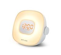 Muse Radio despertador ML198CR – Luz regulable, FM, doble alarma, sonidos naturales – Blanco