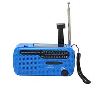 Radio Solar AM/FM/SW1/SW2 con Manivela Manual, Radio con Batería Y Linterna LED, Radio Solar para Las últimas Noticias, Programas de Entrevistas, Música(Azul)