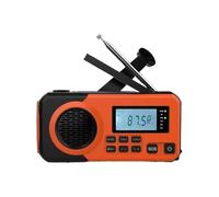 Radio Solar con Manivela, Manivela Manual Portátil, Radio de Camping al Aire, para Mujeres Campistas Pescadores Viajeros Excursionistas Uso Marino Y Náutico Campamento Tormenta Invernal Mochileros PE