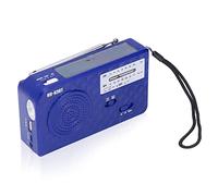 Radio Solar con Manivela Manual, Manivela Solar USB Cargada con Ahorro de Energía Pequeña Radio Portátil de Emergencia con Linterna, 3 Pilas AAA (Sin) Compactas para Acampar Al Aire Libre(Azul)