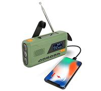 Radio Solar con Manivela Manual, Radio de Emergencia con Manivela DAB FM con Bluetooth, Radio Meteorológica Portátil de Emergencia con Antena Telescópica de 60 Cm / 23,6 Pulgadas, Radio de Emergencia