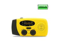 Radio solar con manivela y linterna LED, radio AM/FM para emergencias meteorológicas, batería recargable de 2000 mAh, dinamo de manivela.