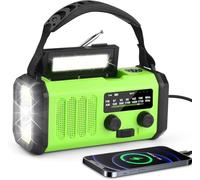 Radio Solar de 20000 mAh, Radio portátil de Emergencia Am/FM con Banco de energía Recargable de 20.000 mAh, antorcha LED de 3 Modos, lámpara de Lectura LED, Alarma SOS, Dinamo de Mano y Puerto USB