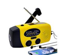 Radio Solar de Cuerda Con Manivela de Emergencia - 5000 mAh, Linterna, NOAA/FM/AM, Supervivencia Portátil Con SOS, Cargador de Teléfono