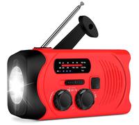 Radio solar de cuerda, radio de emergencia con manivela y linterna, teléfono USB recargable