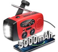Radio Solar de Emergencia 5000mAh, ZDAGELD Radio Manivela Am/FM, Portátil Power Bank con Linterna LED, USB-C, SOS, Equipo de Supervivencia para Camping, Senderismo y Cortes de Luz
