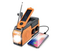Radio Solar De Emergencia con Manivela 5000mAh - Radio De Supervivencia Ra-DIO Carga Manual con Linterna, Alarma SOS, Lámpara De Lectura, Cargador De Teléfono Celular, 4 Métodos De Carga