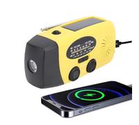 Radio Solar de Emergencia con Manivela y Batería 2000 mAh, Alertas NOAA Am/FM/WB, Linterna LED y Alarma SOS para Supervivencia al Aire Libre y Camping
