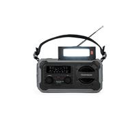 Radio solar de emergencia fm/am con manivela, portátil, función powerbank solar 8000 mah, recargable usb-c, linterna, luz de lectura led sin pilas con dinamo thomson rt280g
