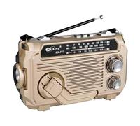 Radio Solar de Emergencia, FM/Am Emer-gency Radio con Solar Recargable de Dinamo con Manivela con Linterna LED, 2000mAh Powerbank SOS Alarma USB Radios de Camping al Aire Libre (Caqui)