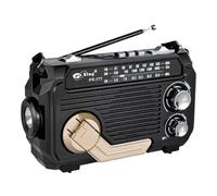 Radio Solar de Emergencia, FM/Am Emer-gency Radio con Solar Recargable de Dinamo con Manivela con Linterna LED, 2000mAh Powerbank SOS Alarma USB Radios de Camping al Aire Libre (Negro)