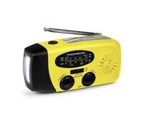 Radio solar de emergencia Thomson RT260Y con linterna LED, powerbank 2000 mAh y función SOS