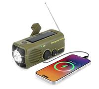 Radio solar de emergencia URPRO, radio portátil de manivela con AM/FM, batería externa recargable 3000mAh, alarma SOS, linterna LED, cargador USB para teléfono móvil, para camping y senderismo