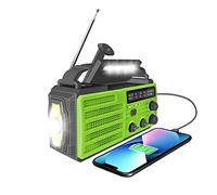 Radio Solar de Manivela Emergencia,8000mAh Solar Manivela Portátil Am/FM Lámpara Lectura Sensor de Movimiento Digital Radio Solar Cargador Teléfono USB Doble Camping Radio Emergencia SOS Camping