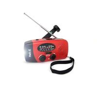 Radio Solar portátil con Am/FM Alarma SOS y Dinamo de manivela, Cargador de móvil USB, Linterna LED, Alarma acustica de emergencias (Powerbank Recargable de 6000 mAh)