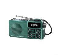 Radio solar portátil con BT5.0 y manivela - AM/FM/SW Radio meteorológica de supervivencia para camping senderismo - Altavoz fuerte SOS antorcha luz de lectura USB banco de energía 16.5 x 8.5 cm (verde