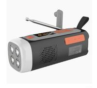 Radio Solar Portátil Con Manivela 4500mAh, Altavoz BLUETOOTH-Compatible, AM/FM/SW, Cargador USB C, Para Camping, Emergencias Y Aventuras Al Aire Libre, Gris 176.26.2CM