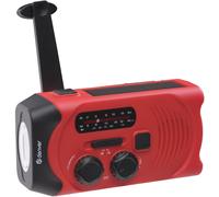Radio Solar Portátil con Manivela SCR-2010 (Rojo) - DENVER