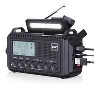 Radio Solar Portátil Dab+/Dab/FM con Manivela,Radio con Linterna LED Multifunción con Reloj Despertador Digital,Batería de 5000 mAh y Alarma SOS,Camping,Senderismo,Exterior
