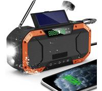 Radio solar portátil para preparación ante emergencias, radio multifuncional con batería de gran capacidad para aventuras al aire libre (azul), de