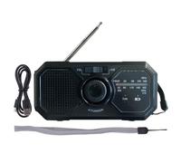 Radio Solar, Radio Am/FM, Radios Solar De Emergencia con Manivela, 1200MAh, Linterna LED, Alarma SOS Y Dinamo De Manivela para Camping, Viajes