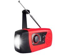 Radio Solar, Radio Meteorológico, de manivela, con Batería Recargable 2000mAh, Pequeño Linterna LED, Batería Cargador para Móvil, para Senderismo, Emergencias y Supervivencia, 12.8x6x4.5cm