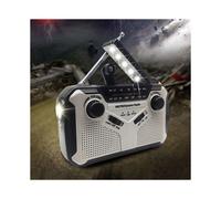 Radio Solar, Radio Portátil AM/FM con Manivela, Radio de Emergencia con Dinamo y Batería Recargable de 2500 MAh, Alarma SOS para Campamento