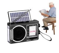 Radio solar, radio solar con reproductor MP3 y antorcha LED, lámpara LED de supervivencia con antena telescópica, accesorio de camping solar para interiores, tormentas y tornados