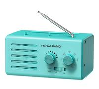 Radio Transistor Am/FM portátil con excelente recepción, Altavoz Integrado, Conector para Auriculares, Compatible con USB, Ideal para Uso en el hogar, al Aire Libre y en emergencias.（Azul Verde）