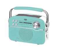 Trevi RA 7F50 BT Radio portátil inalámbrica multibanda FM Am SW con Reproductor MP3, USB, Micro SD, batería de Litio Recargable y Panel Solar USB Type-C, Verde