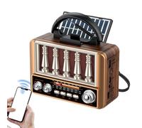 Radio Vintage - Soporte para Tarjeta TF Am/FM Equipo para Exteriores - Altavoz Inalámbrico Radio Solar Retro | para Escritorio De Oficina Mesita De Noche Jardín Camping Senderismo Adultos Ancianos