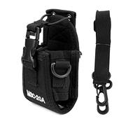 Radio Walkie Talkie Funda Walkie Talkie Pouch Case Porta Radio de Cinturón Fundas Radiocomunicación Universal Puerta Radio Funda Bolsa Radio Bidireccional con Correa Ajustable MSC-20A Negro, 1 Pieza