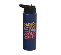 Radioactivo y orgulloso de ello Funny Ham Radio Stainless Steel Insulated Water Bottle