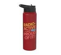 Radioactivo y orgulloso de ello Funny Ham Radio Stainless Steel Insulated Water Bottle