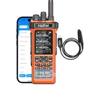 Radioaficionado Radtel RT-950 Pro GPS/APRS, walkie-Talkie portátil de Largo Alcance de 10 W, programación por aplicación Bluetooth, Color Naranja (con Cable de programación)