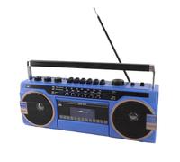 Radiocasete PortáTil Retro Estilo, Reproductor Casetes PortáTil, Radio Am/FM, Grabadora Casetes BT con Perillas Ajuste Volumen Y ReproduccióN Tarjeta TF USB para Reuniones Familiares,Blue