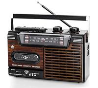 Radiocasete Radio de Cassette Reproductor de Cinta Portátil Retro Boombox Soporte para reproducción de Cintas de Casete SD/mmc/USB/Vinta Banda Am/FM/Sw..