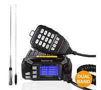 Radioddity DB25 Pro PMR Dual Band Quad-Standby Mini Mobile Coche Truck Radio, VHF UHF 4 Color Display, 25W Vehículo Transceptor with Cable & CD + 50W High Gain Cuatribanda Antena