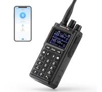 Radioddity GS-10B Radio Ham 10W, Radio Bidireccional Largo Alcance con Programación App Inalámbrica, UHF VHF FM Aviación, Dual PTT, Batería 2500mAh & USB-C, Reducción Ruido & Sincroniz de Canales