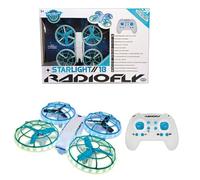 Radiofly - Starlight // 18 RC 2.4 GHz, medida 17 x 17 x 4.8 cm 8 funciones, parada, despegue/aterrizaje asistidos 3 velocidades, flip 360 luces LED en los 4 rotores