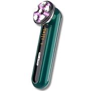 Radiofrecuencia Facial Profesional - Aparato de Radiofrecuencia para Cara y Cuello con Tecnología EMS y Luces LED - Limpiador Facial Electrico - Masajeador Antiedad y Anti Flacidez (Verde)